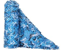 Versterkt Camouflagenet met Grid - Premium 150D Oxford Camo Net voor Outdoor Zonwering en Decoratie - Weerbestendig Schaduwnet voor Camping Tuin - Duurzaam Camouflage Doek -bluaw