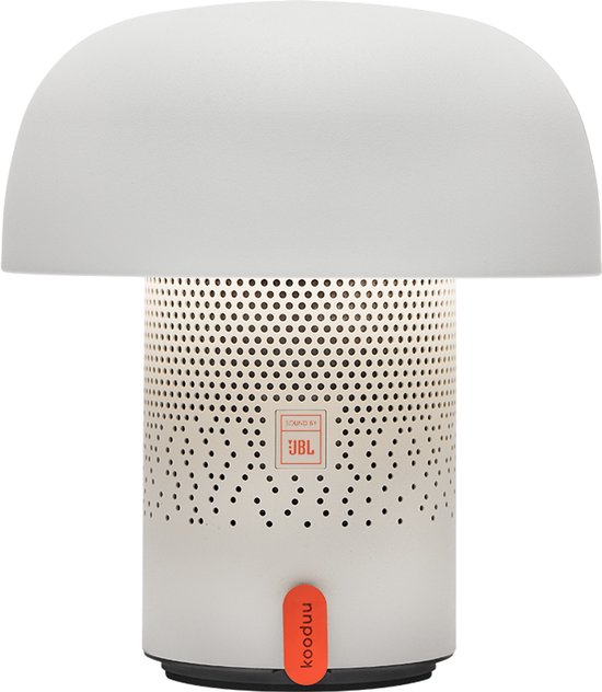 Draagbare Bluetooth Speaker met Dimbare LED Tafellamp Kooduu Sensa Play Cloudy White, Oplaadbaar