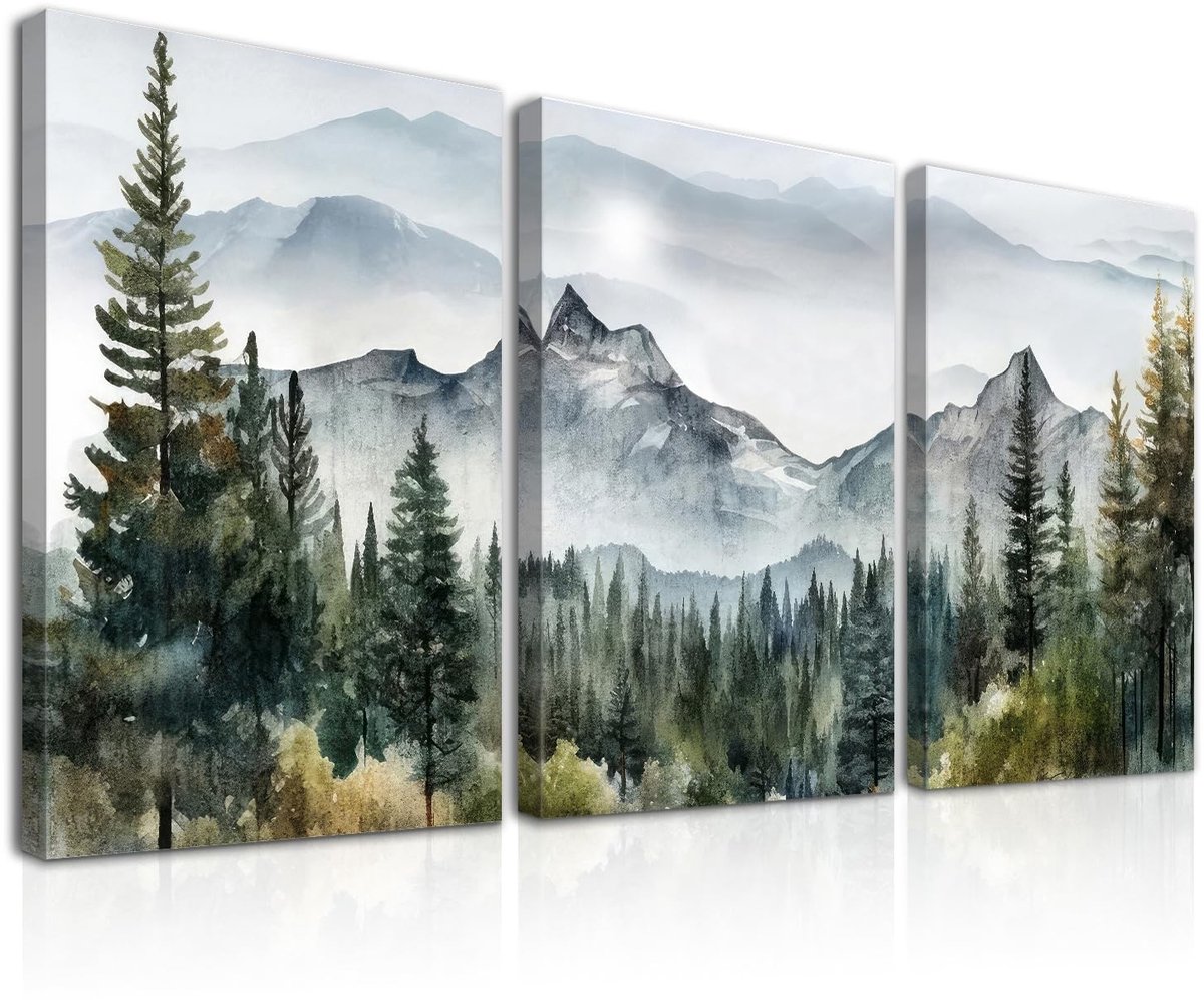 Dailygoods - Set van 3 Ingelijste Natuur Posters voor Wanddecoratie