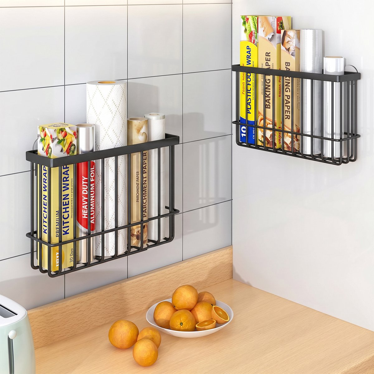 Keuken Folie Organizer voor Koelkast – Magnetische Opbergrek voor Vershoudfolie & Aluminiu