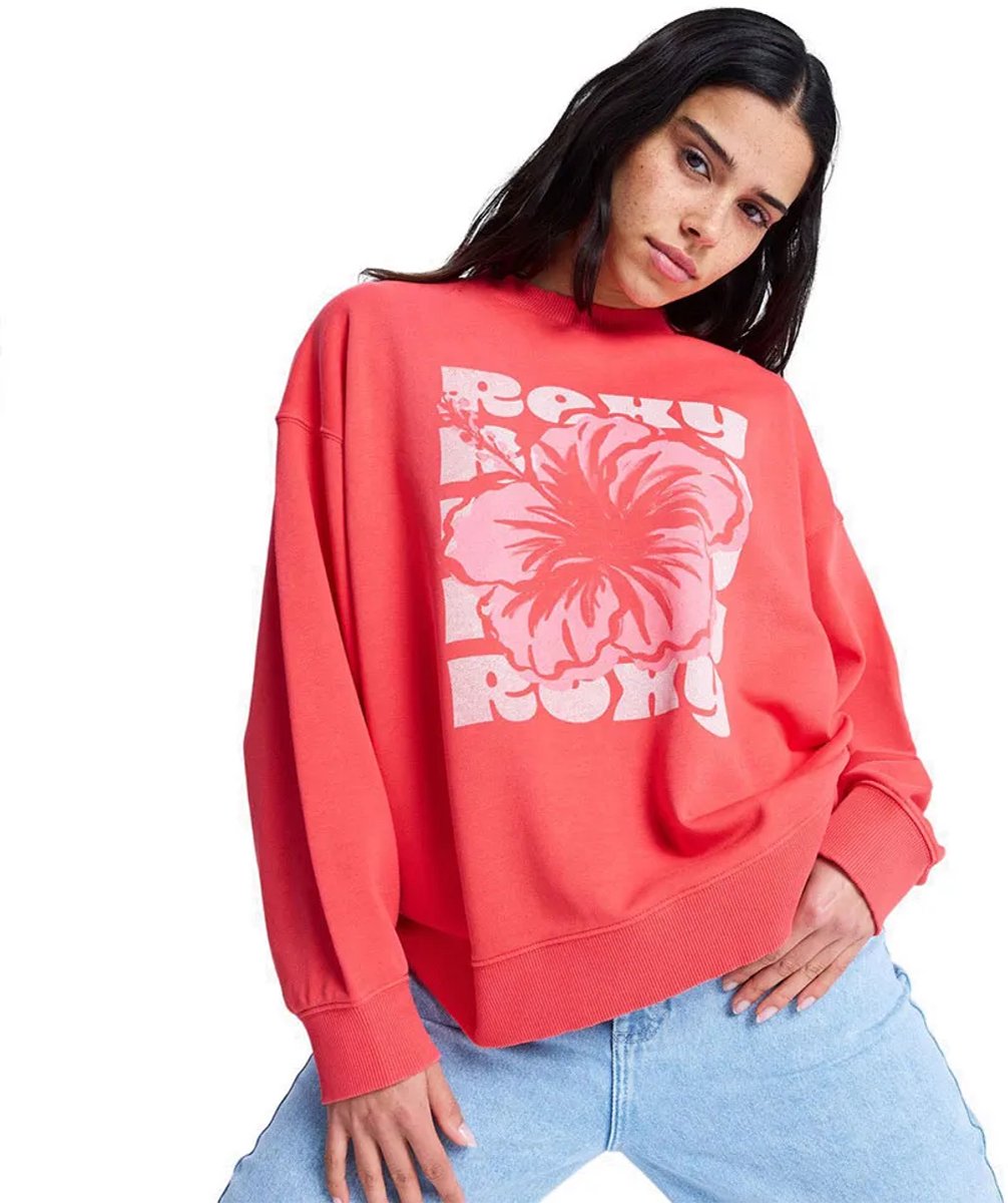 Roxy Lineup Terry Sweatshirt L Vrouw Hibiscus