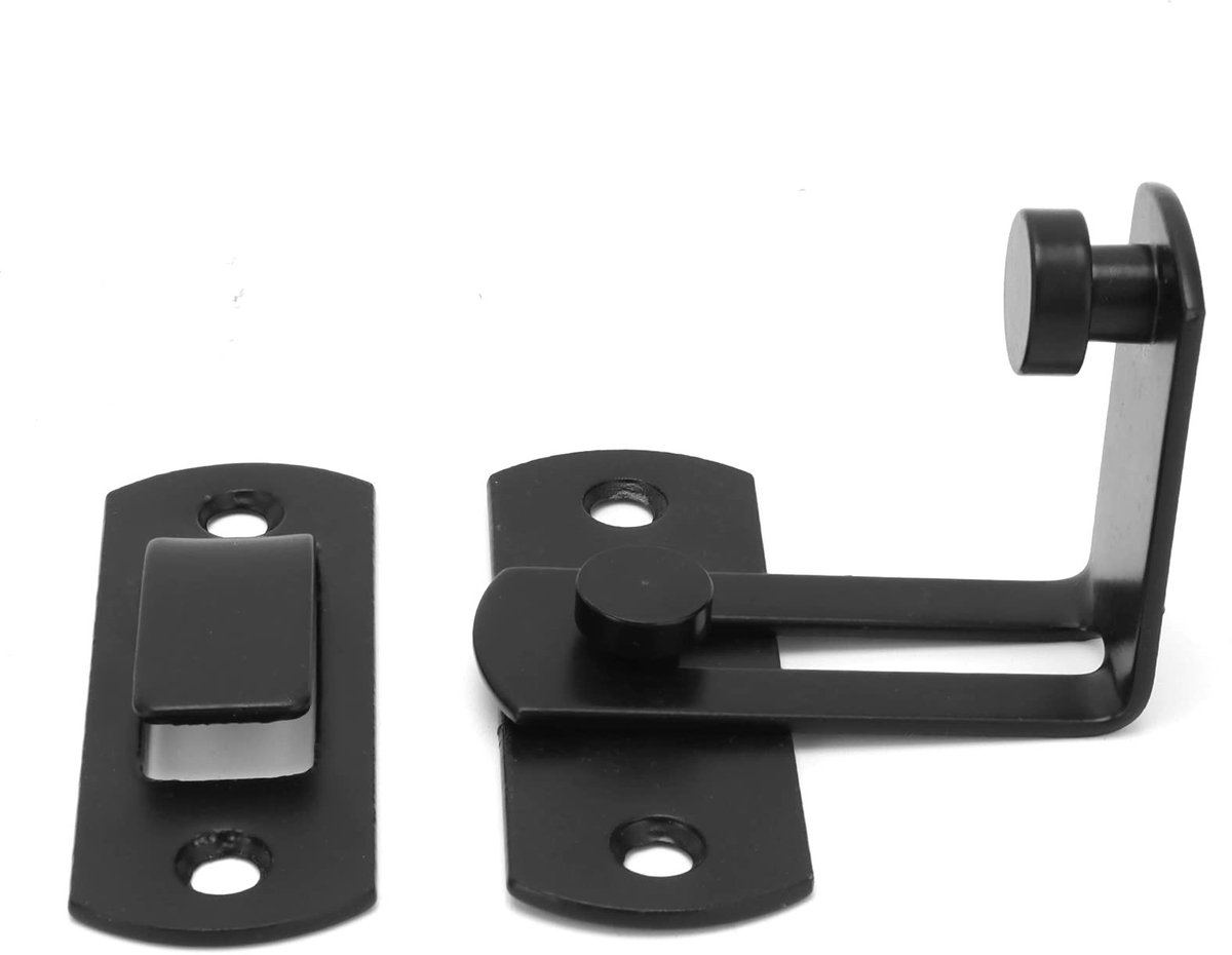 Dailygoods - Dailygoody - Barn Door Lock - Carbon Staal Sleutelslot - Veilig voor Deuren en Ramen - Zwart - Deursloten - Ramen Beveiligen - Duurzaam en Betrou