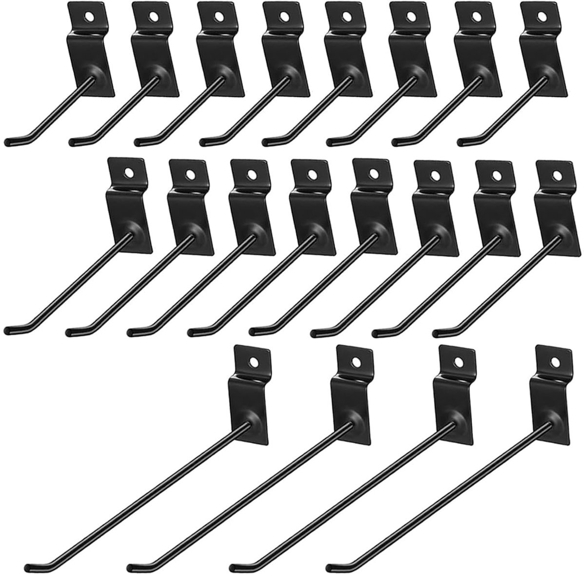 Dailygoods - Dailygoody - Steekbordhaken - Plankhouders - Ruimtebesparend - Zwart - Ophanghaken - Voor gereedschap en accessoires - 20 stuks
