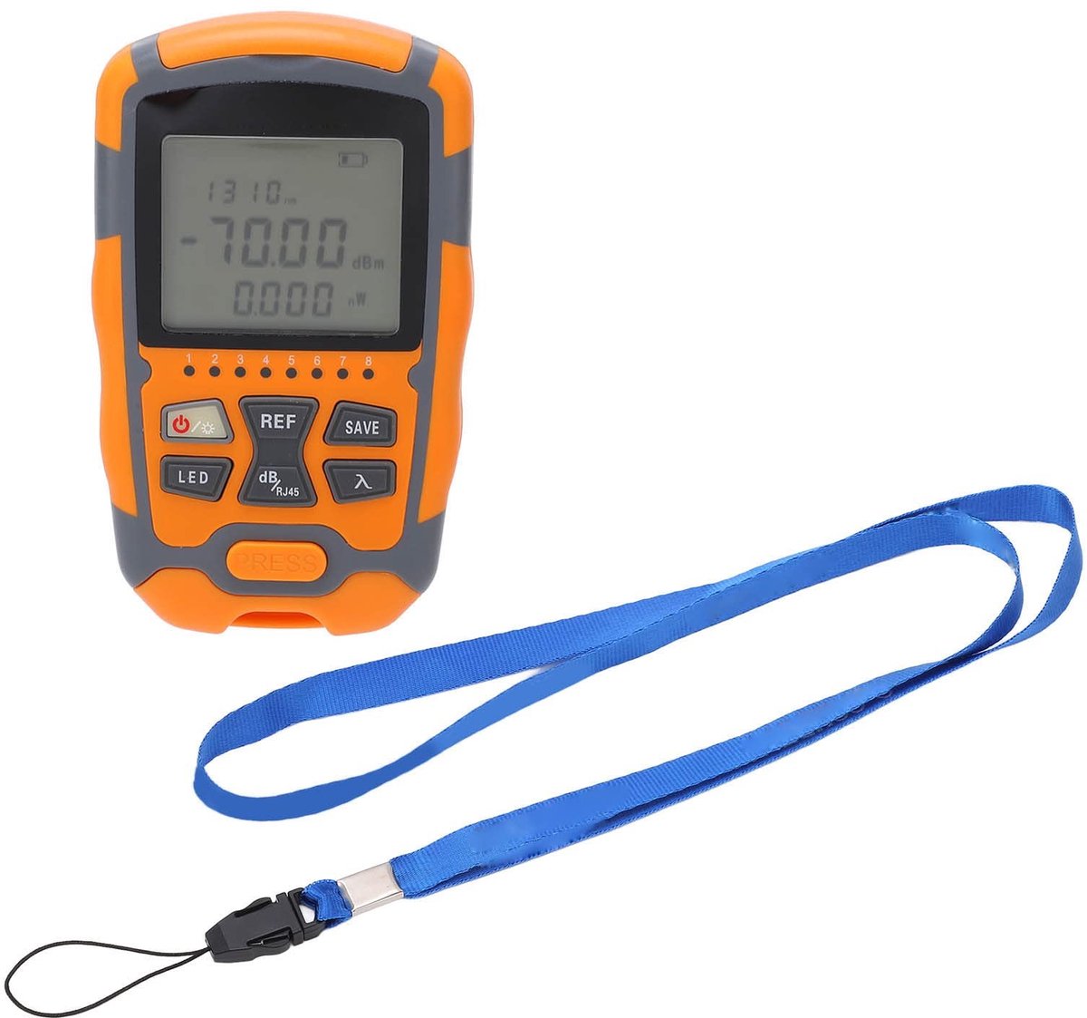 Dailygoods - Dailygoody - Optische Vezelvermogensmeter - Draagbare Glasvezelkabeltester - Professioneel Gebruik - Oranje - Met LED-lamp - Voor Communicatie - Model
