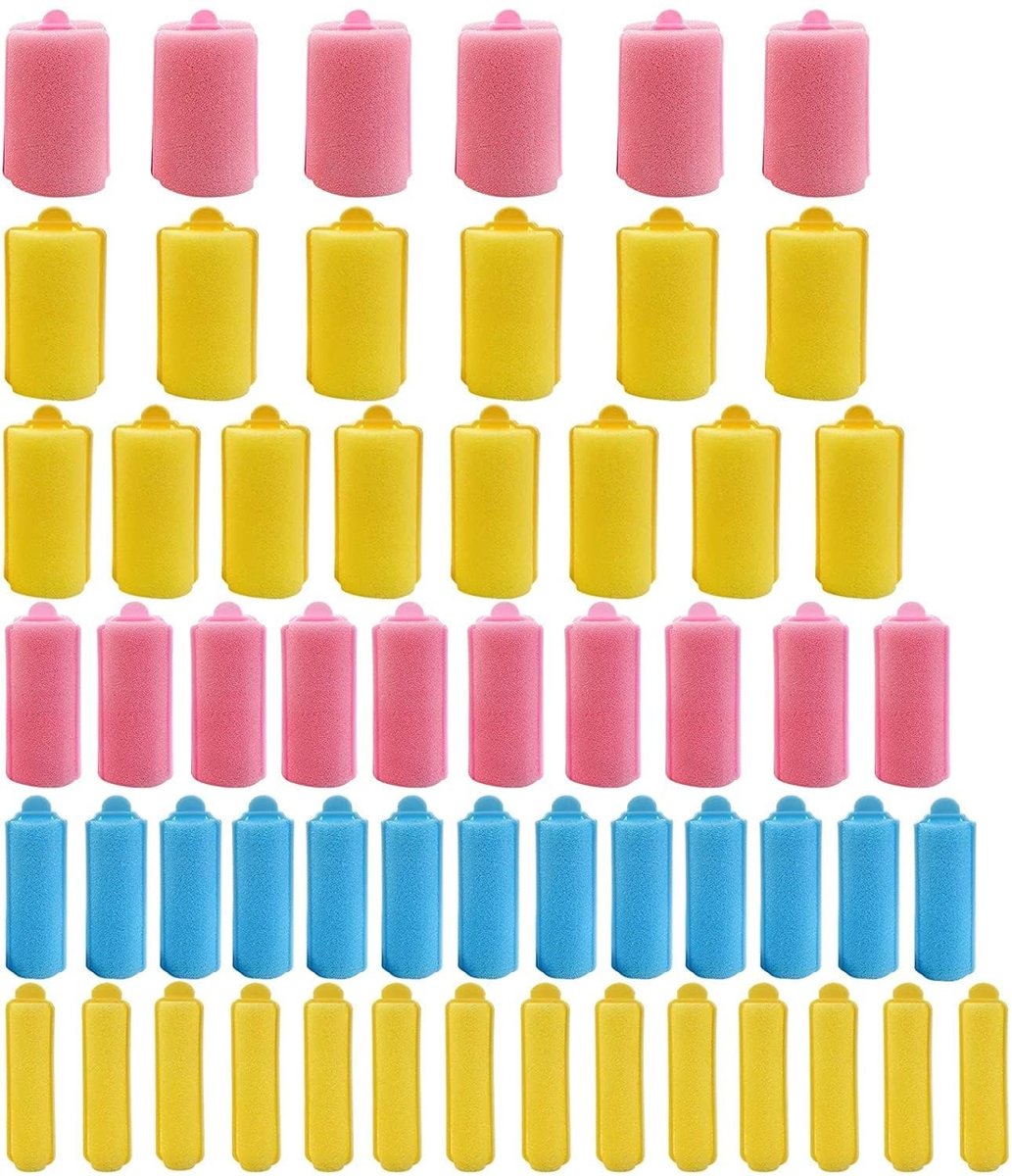 Dailygoods - Dailygoody - 56 stuks spons-krultangen - Flexibele haarstyling - Draagbaar en zacht - Geschikt voor dames en kinderen - Haarstylingrollen - Perfect vo