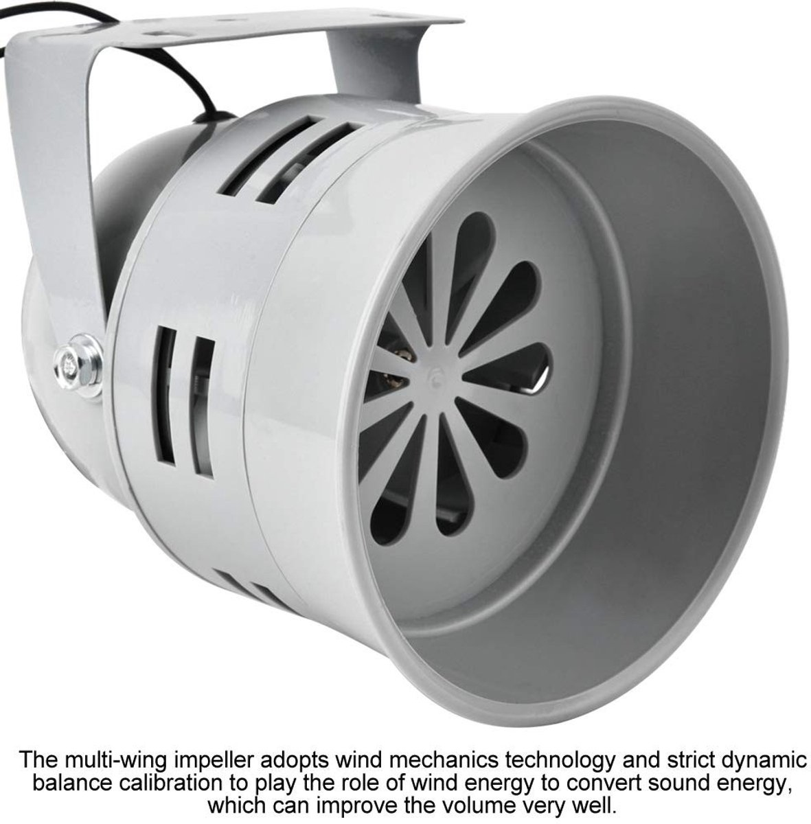 Dailygoods - Dailygoody - Elektrische Motor Aangedreven Alarm - 120 Decibel Sirene - Veiligheidssystemen - Grijs - Brandalarm - Ideaal voor Huisbeveiliging - Wandm.