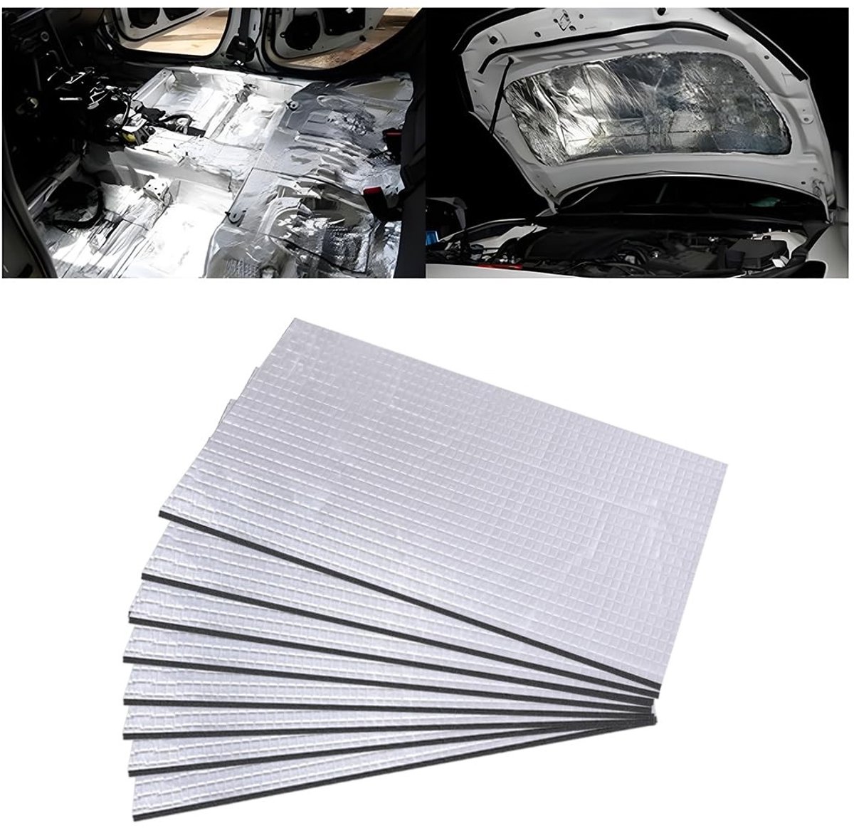 Dailygoody - Warmte-isolerende matten - Geluidsisolatie - 10 stuks - Zilver - Thermische isolatie - Voor auto en voertuig - Universeel