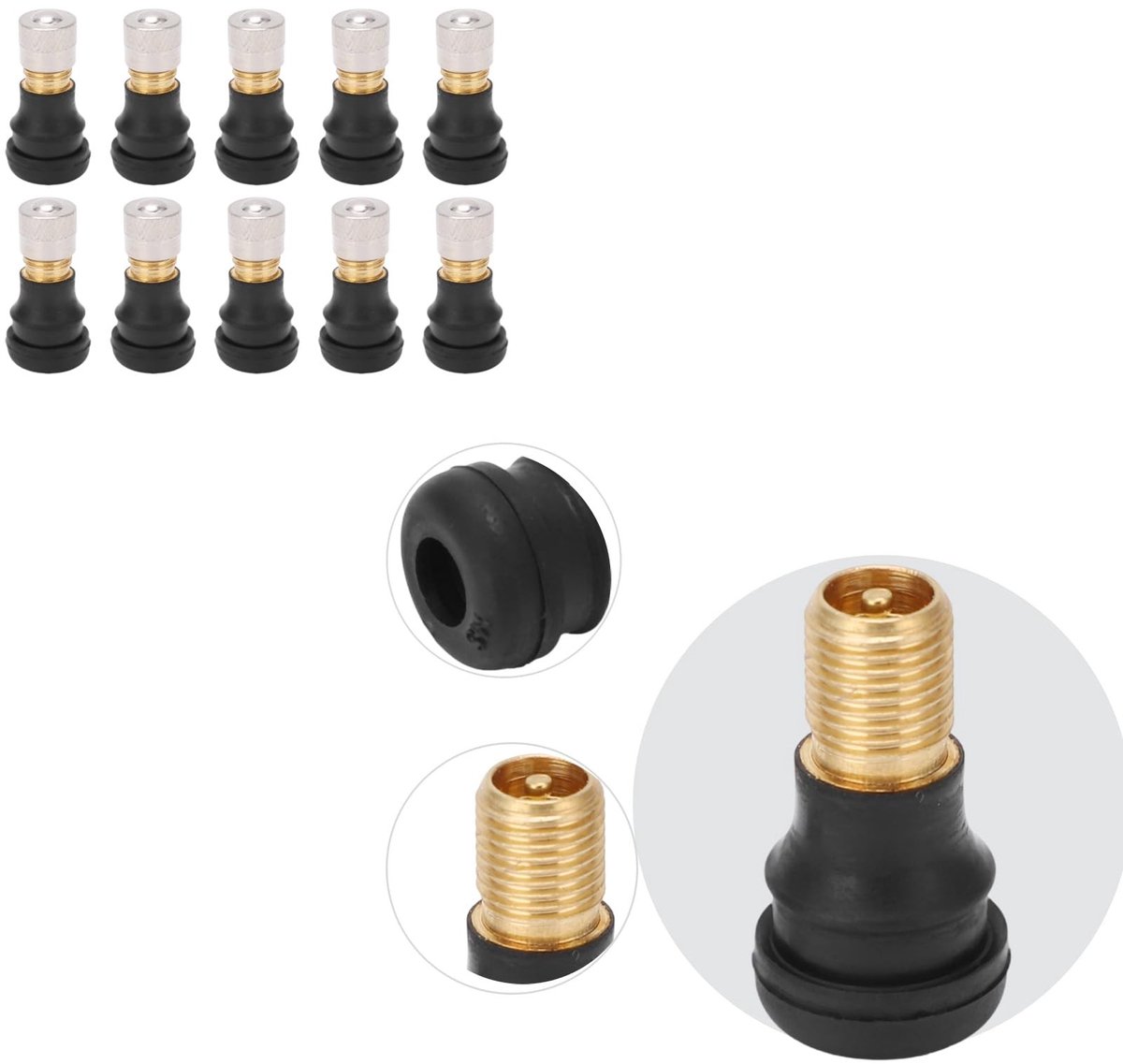 Dailygoody - Tubeless Ventielen - Vervangingsset voor Elektrische Scooter - 10 Stuks - 2 cm Ventielen - Scooter Onderdelen - M365 Pro - Elektrische Sc...