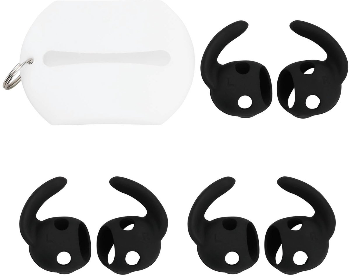 Dailygoods - 3 Paar Antislip Oorhaken voor Oortelefoons met Opbergzakje