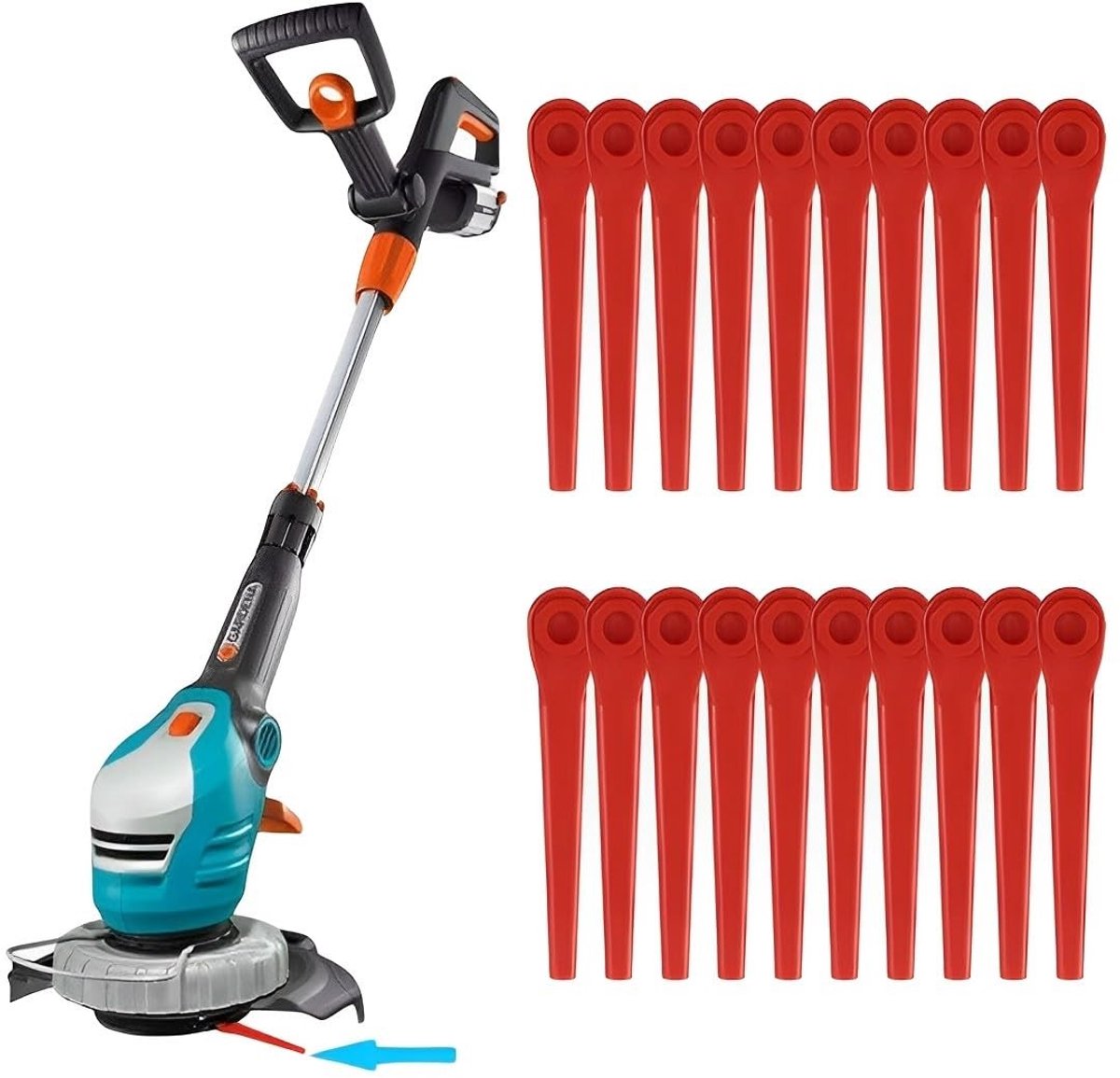 Dailygoods - Dailygoody - Kunststof messen - Reservemessen voor grastrimmer - Handig en duurzaam - 20 stuks - Geschikt voor draadloze maaidorsers - 70mm
