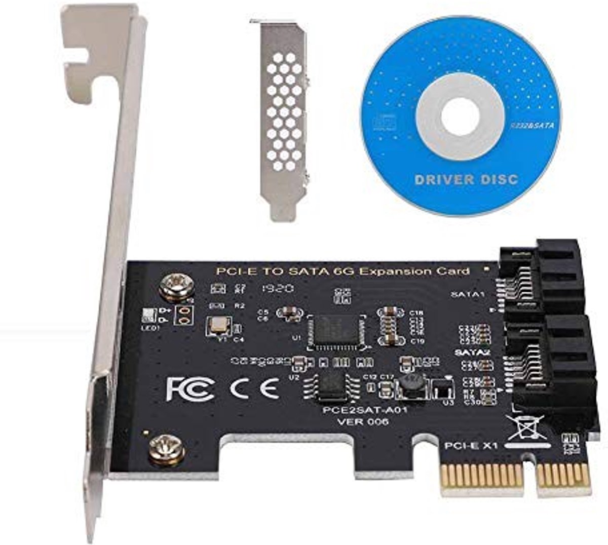 Dailygoods - Dailygoody - PCI-E-kaart 3.0 - 2-poorts uitbreidingskaart - Volledige snelheid 6GBPS - Geschikt voor grote en kleine behuizingen - Plug and Play ...