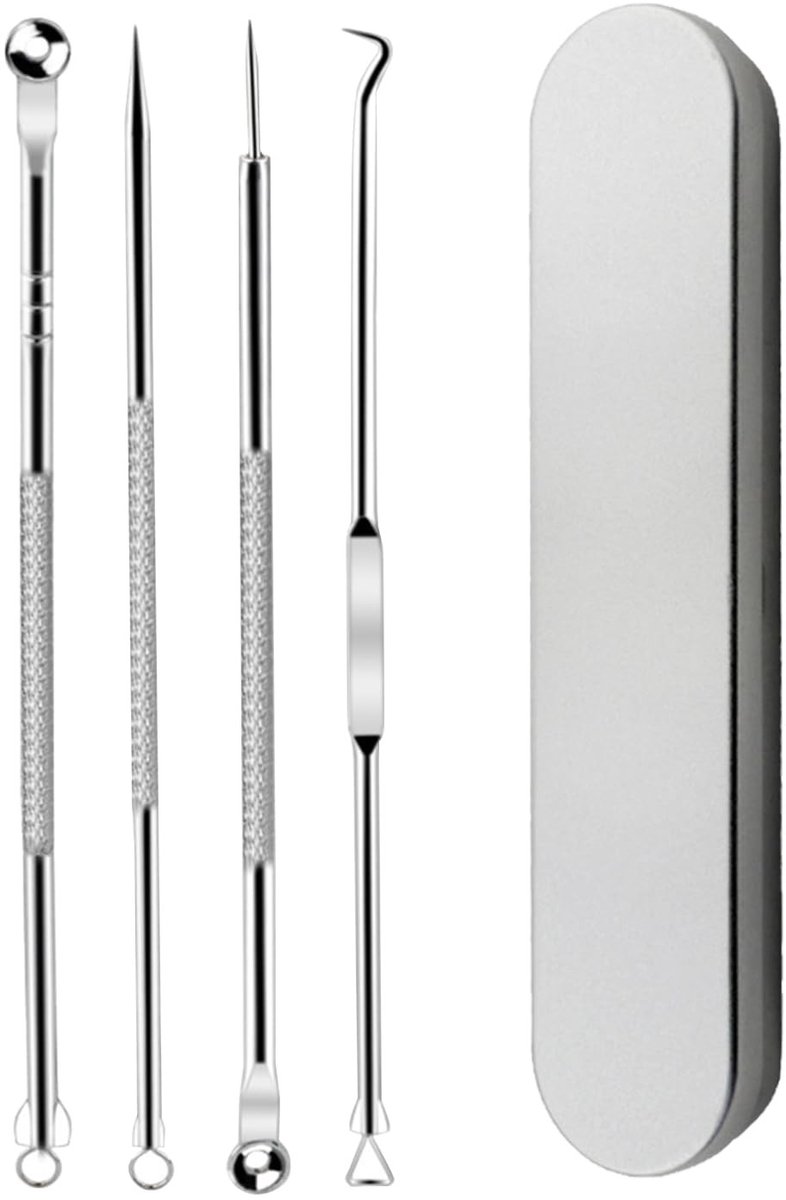 Dailygoods - Set van 4 Roestvrijstalen Acne Naalden voor Huidadvies