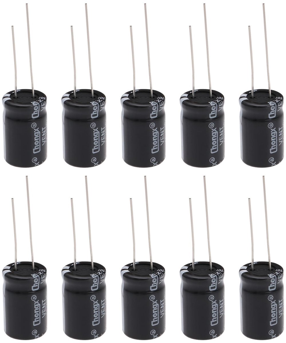 Dailygoods - Dailygoody - Elektrolytische Condensator - 10 stuks 1000uF 35V - Lange levensduur 105°C - Zwart - Geschikt voor tv-voeding reparatie - 13 x 20 mm