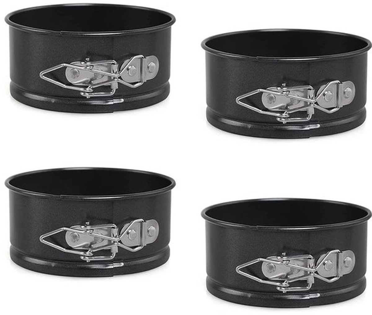 Mini-cakevormen - duurzaam koolstofstaal - set van 4 - 10 cm