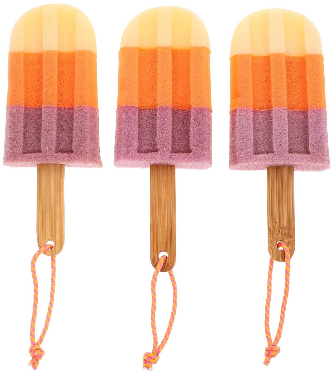 Dailygoods - Dailygoody - Sponzen IJs Lolly - Badaccessoires - 3 Stuks - Gezichtspons - Siliconen Body Washer - Geschikt Voor Baby's - Kinderwashandjes