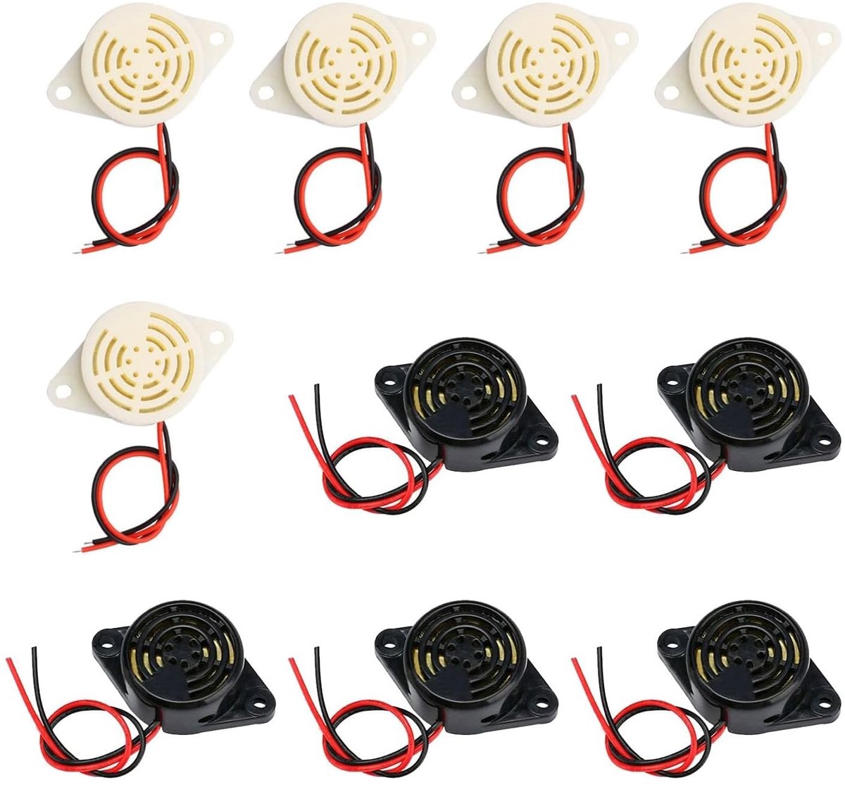 Dailygoods - Dailygoody - Elektronische Buzzer - Actieve Piëzo-zoemer - Zwart en Wit - Continu Geluid - Alarm voor Elektronische Apparaten - Geschikt voor Wandmonta