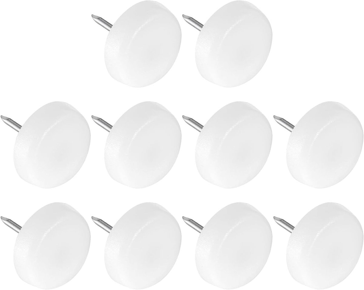 Ronde Plastic Meubelpootjes (22mm) - 20 Stuks, Glijders voor Stoelen en Banken, Beschermpads voor Meubels, Wit