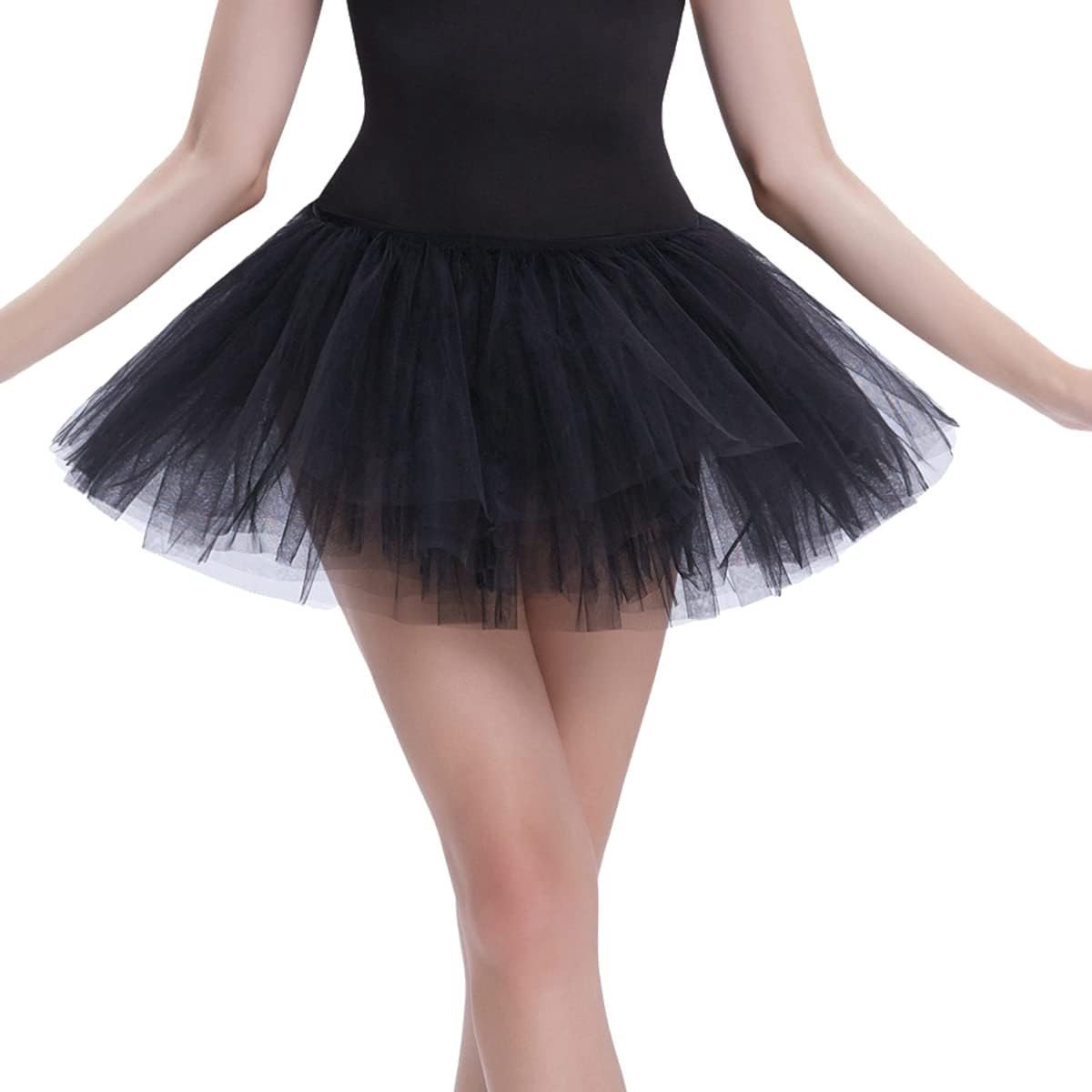 Elegante Tulle Rok voor Dames - 4 Laags Petticoat, Stretchy Tutu en Ballet Rok voor Feestjes en Dansactiviteiten