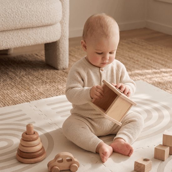 Broyari® Speelmat Baby 120x180 cm – Beige EVA Foam Puzzelmat – Waterafstotende Kruipmat voor Baby & Peuter – Vrij van Schadelijke Stoffen – Incl. Opbergtas — afbeelding 3