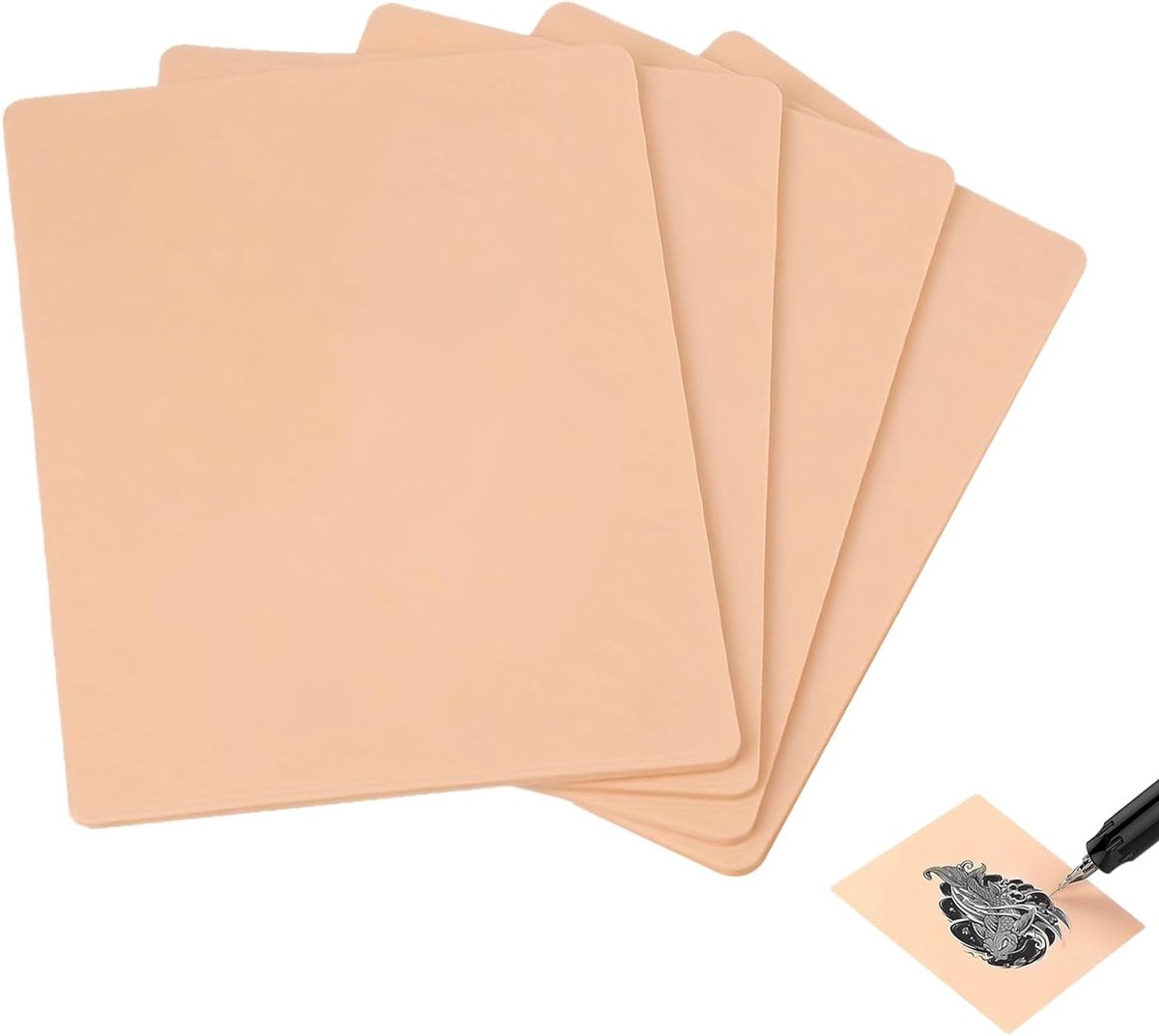 Set van 4 Neppels, 3 mm A4 Formaat Zachte Silicone Dubbelzijdige Herbruikbare Pad voor Microblading, Tatoeages en Kunstenaars