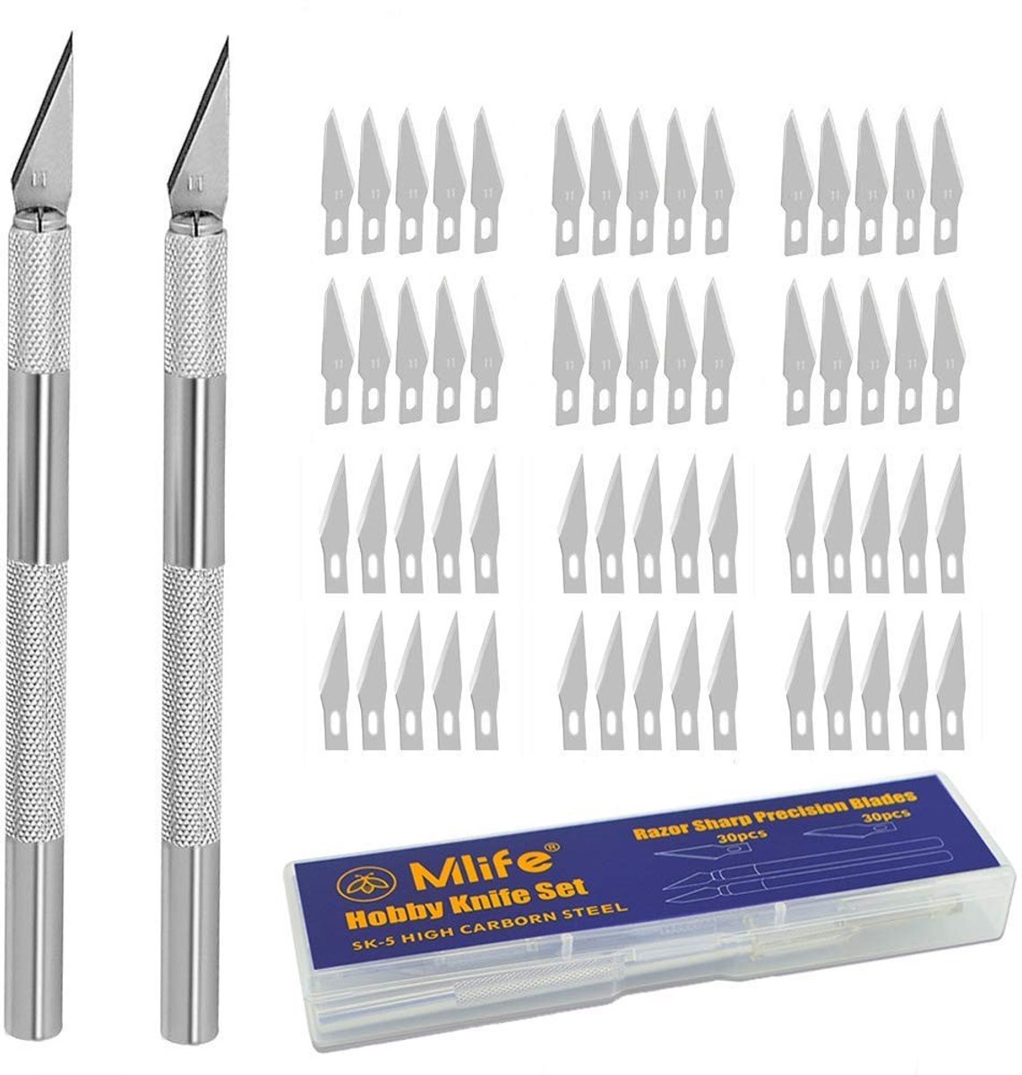Dailygoods - Dailygoody - Precisie graveer ambachtmes - Hobbyknives voor doe-het-zelf - Bruin - Kunstwerk snijden - 60 reservelemmetjes - Geschikt voor knutselen