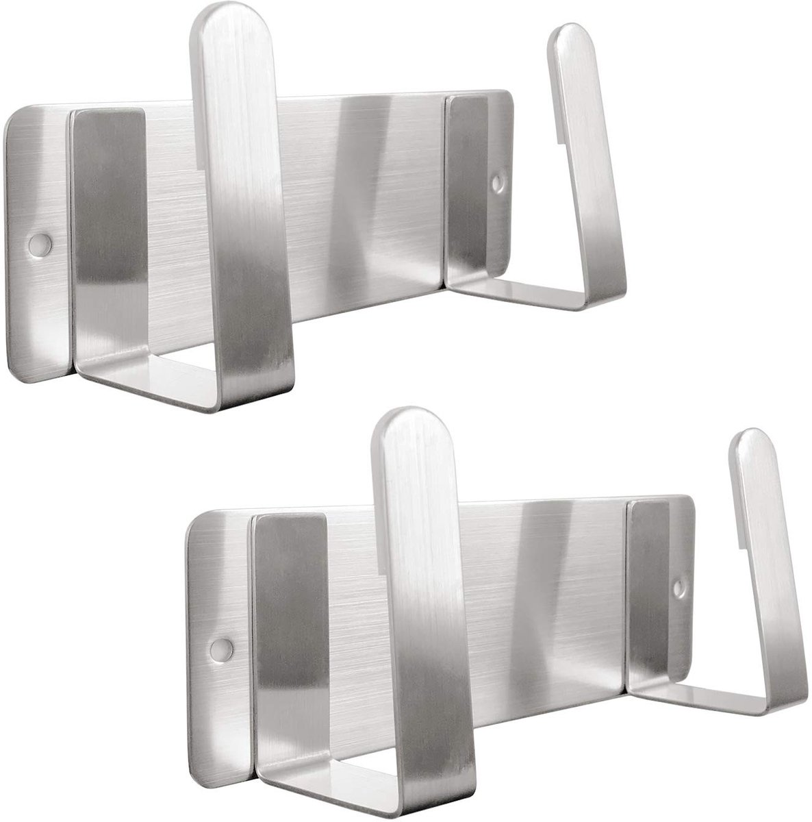 Dailygoods - Dailygoody - Potdekselrek - Pannenrekken - Wandmontage - Zilverkleurig - Roestvrij staal 304 - Keukengereedschap - Set van 2