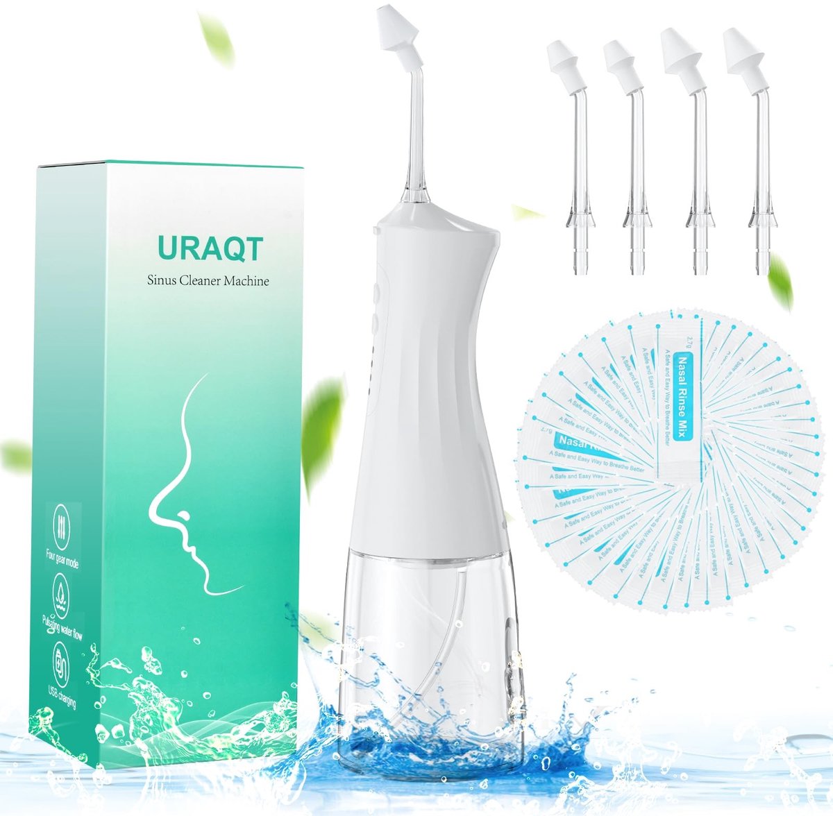 Dailygoods - Dailygoody - Neti Pot - Elektrische Neusreiniger - Oplaadbaar - Sinusspoelset - Neuswaszout - Voor volwassenen en kinderen