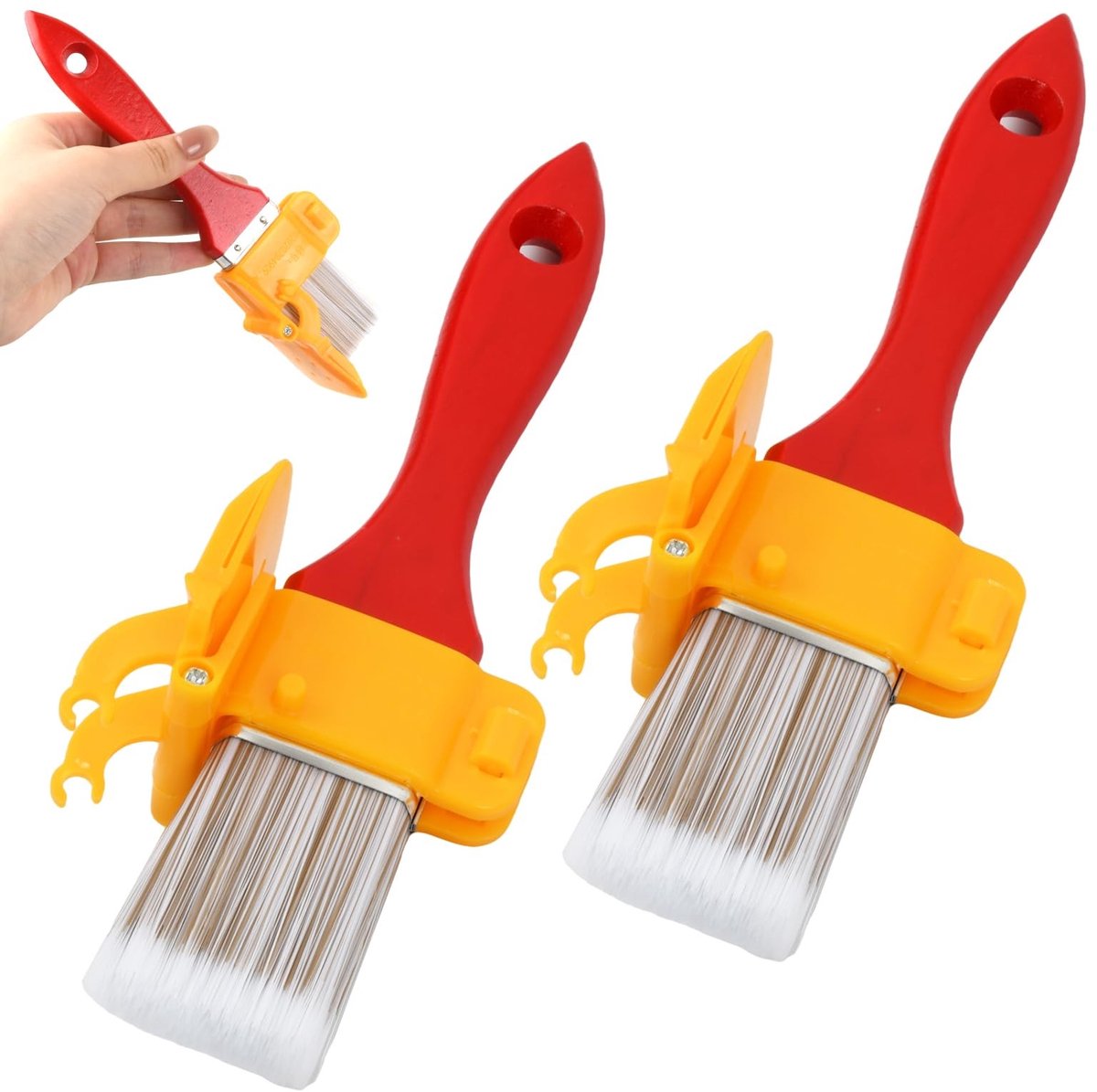 Dailygoods - Dailygoody - Penseelrandsnijder - Kleurkantensnijder - Voor precisiewerk - Rood - Schilderskwast - Ideaal voor thuis en kantoor - 2 stuks