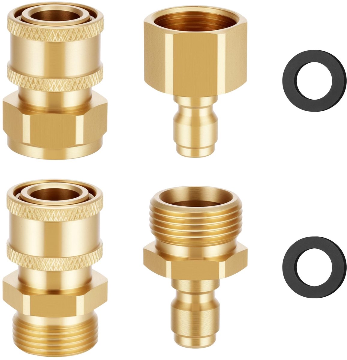 Dailygoods - Dailygoody Hoge Druk Adapter Set - 4-delige set - Gemakkelijk te gebruiken - M22-14mm naar 1/4 Inch - Voor hogedrukreinigers - Maximaal 5000