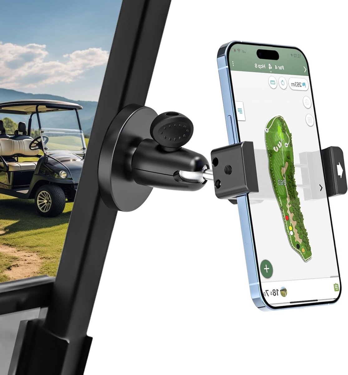 Magnetische Telefoonhouder voor Golfkar, Universele Telefoonhouder met Magnetische Basis voor iPhone en Galaxy, Ideaal voor Golfgebruik en Activiteiten