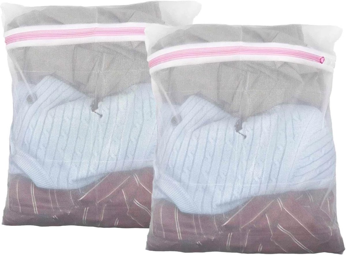Wasmachine Wasnet, 40 x 50 cm, Kleine Waszak met Verborgen Rits, Beschermt Kleding tegen Vouwen en Deformatie, Ideaal voor Delicate Stoffen en Ondergoed