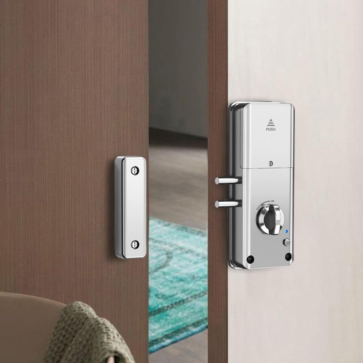 Dailygoods - Dailygoody - Smart Tuya onzichtbaar deurslot - Elektronisch slim slot - Zilver - App-ontgrendeling - Veiligheidsoplossing voor woonhuizen