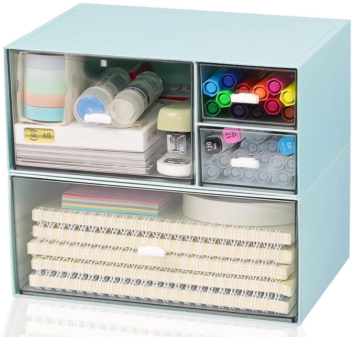 Dailygoody - Bureau-organizer - Make-uporganizer - Grote capaciteit - Blauw - Opbergdoos voor schrijfwaren - Perfect voor kantoor en school - Ruime l
