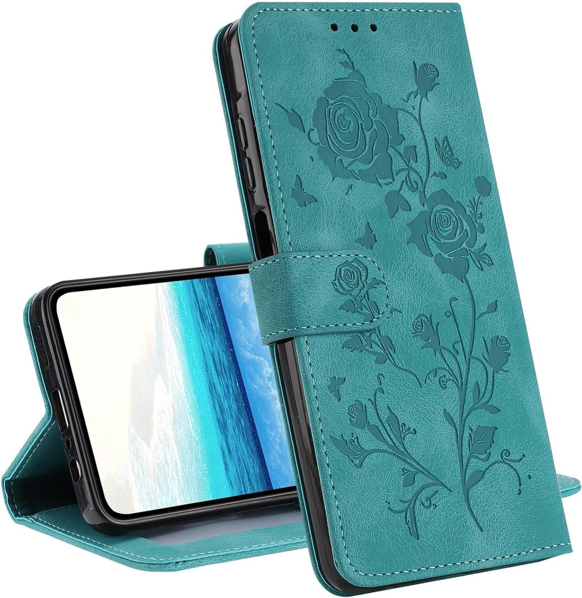 Wallet Case voor Samsung A33 5G - Roze Patroon, Flip Case met Kaartsleuven, Magnetische Sluiting en Schokbestendige Bescherming