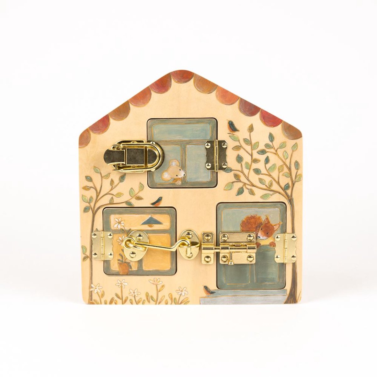 Egmont Toys houten activiteitenbord vrienden educatief speelgoed 22x24 cm.