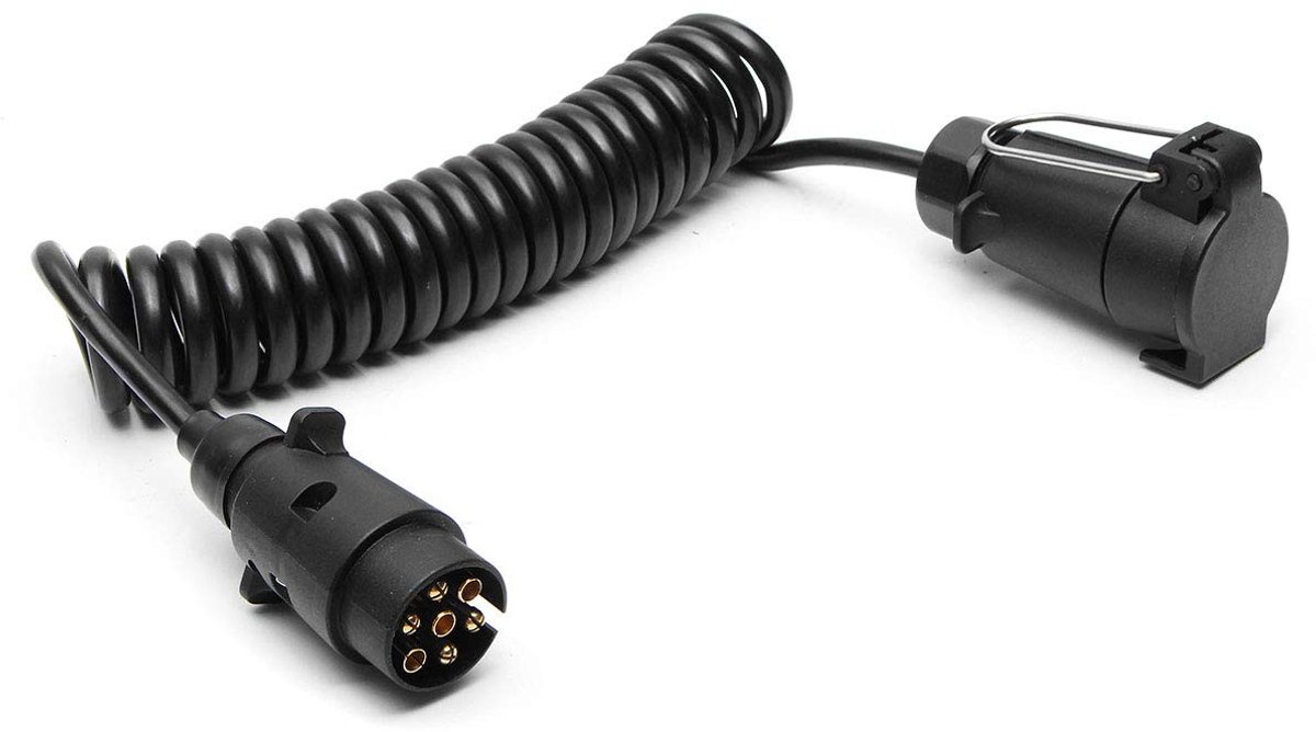 Dailygoody - Extensie-kabel - 7-pins - Voor vrachtwagens en aanhangers - 200/300 cm - Hoogwaardige aluminium - Geschikt voor Europese voertuigen - 2 m