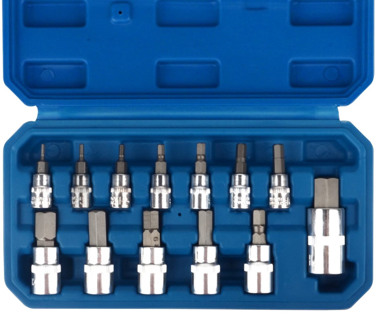 Dailygoody - Hex Bit Socket Set - 13-delige set - Hoogwaardige S2 staal - Inclusief sterke draagtas - Voor handgereedschap - 2-14mm