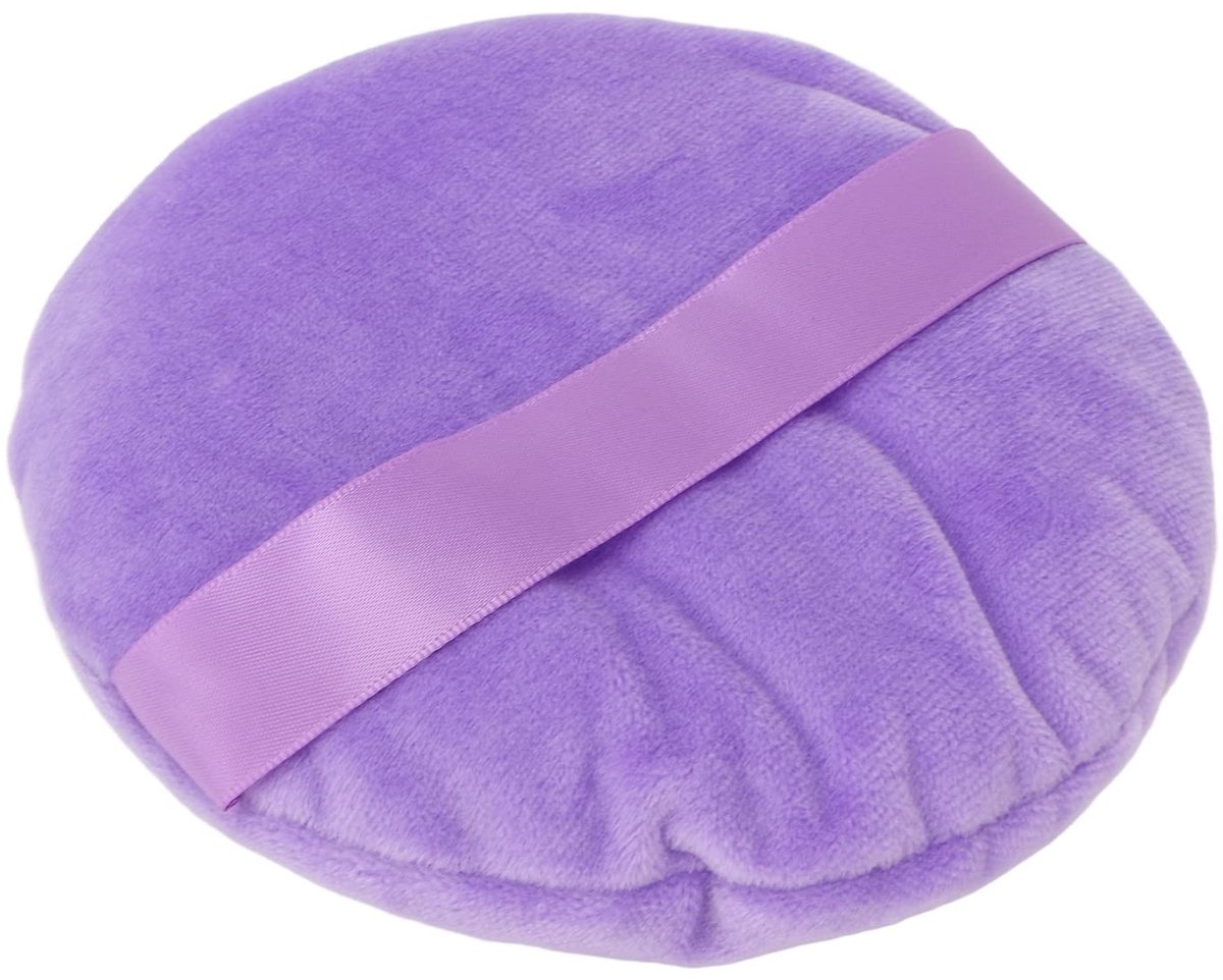 Dailygoods - Dailygoody - Make-up Puff Pad - Wasbare Poeder Puff - Ultra Large Rond - Paars - Zachte Swansdown Poederdonzen - Geschikt voor Alle Huidtypes - 1