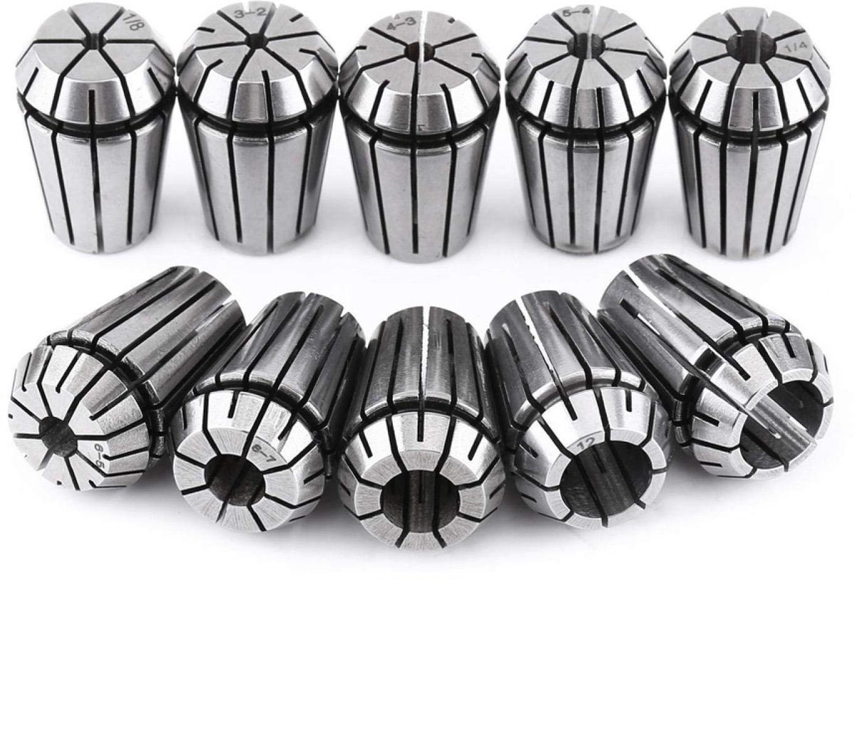 Dailygoods - Dailygoody - 10 stks/set ER20 Hoge Precisie Spantang Set - Graveermachine Accessoire - 20 Millimeter - Gelegeerd Staal - Voor Frezen en Draaib...