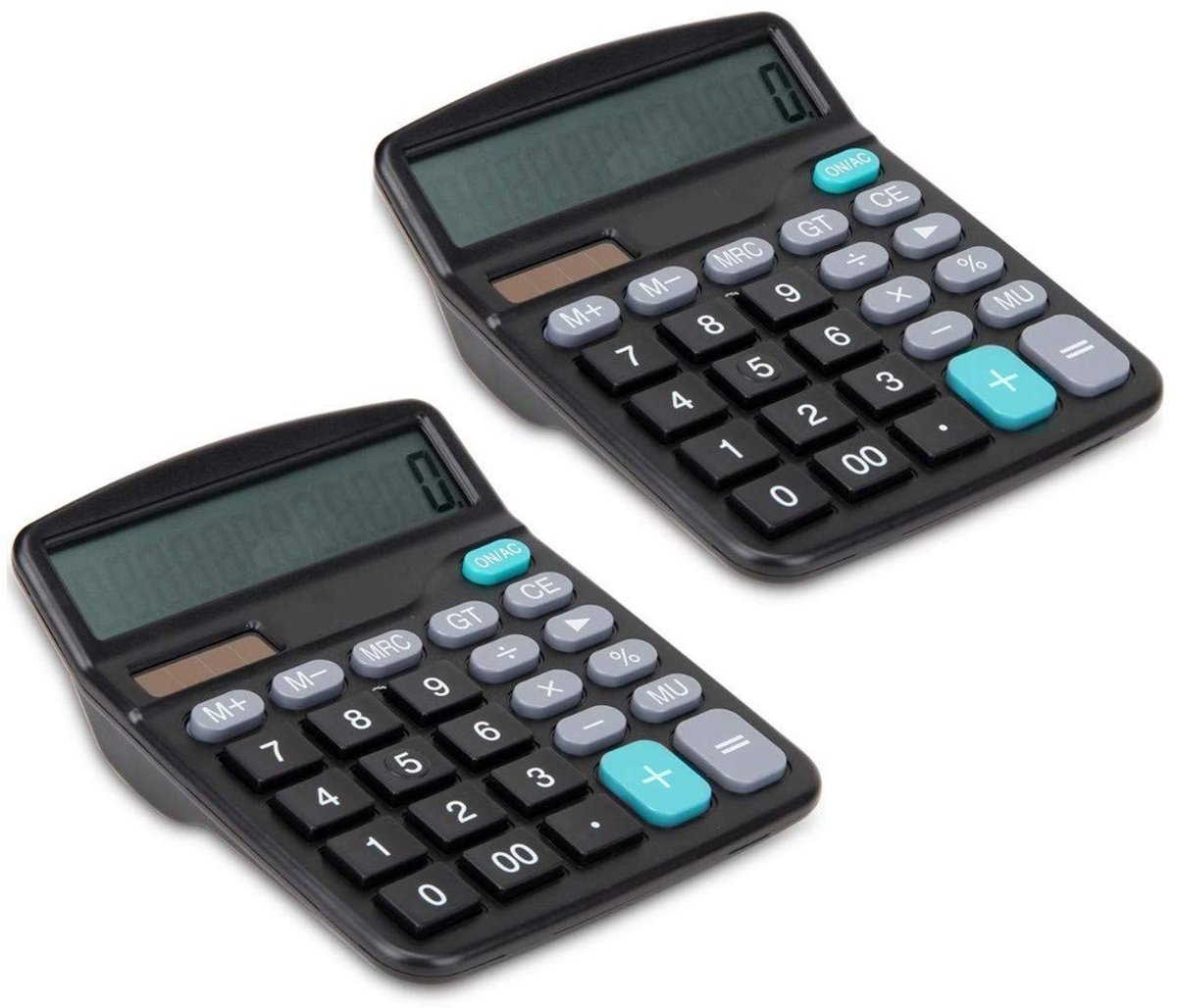 Dailygoods - Dailygoody - Desk Calculator - 12 Digit - Perfect voor kantoor - Zwart - Dual Power - Handig voor school en financiën - Compact formaat