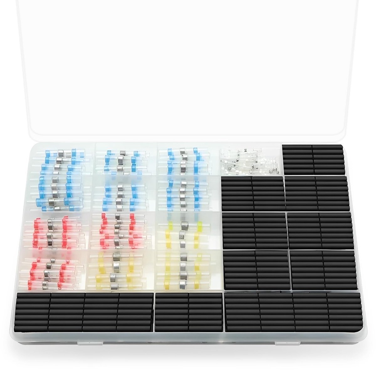 Dailygoods - Dailygoody - Krimpverbinders - Krimpkous-assortiment - 900 stuks - Waterdichte soldeerverbinders - Gemengde kleuren - Geschikt voor apparaten en voert