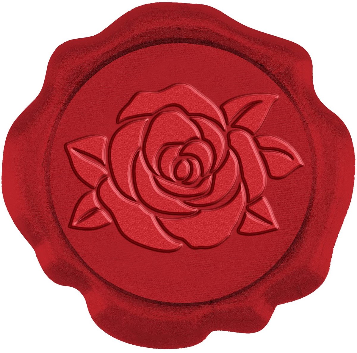 Dailygoods - Dailygoody - Wax Seal Stickers - Rose Bloem - Zelfklevend - Rosé - Voor Bruiloft Uitnodigingen - Perfect voor Scrapbooking en Cadeaus