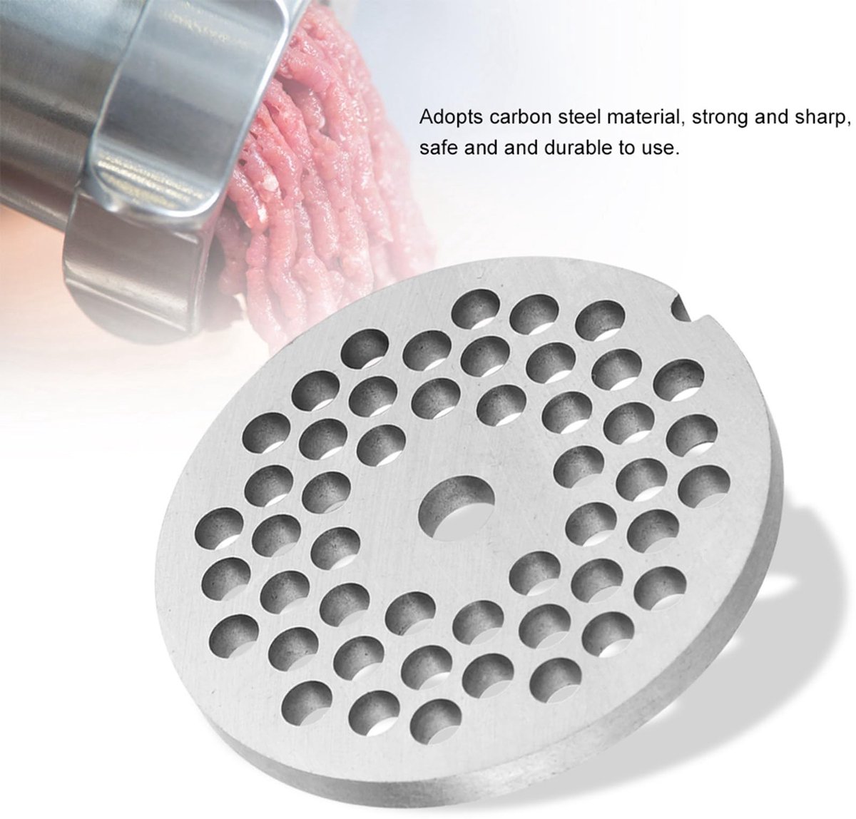 Dailygoods - Dailygoody - Roestvrijstalen Vleesmolenplaat - Professionele Vleesmolen Accessoire - 5mm - Koolstofstaal - Ideaal voor Vleesmolen - Voor Thuisgebruik ...