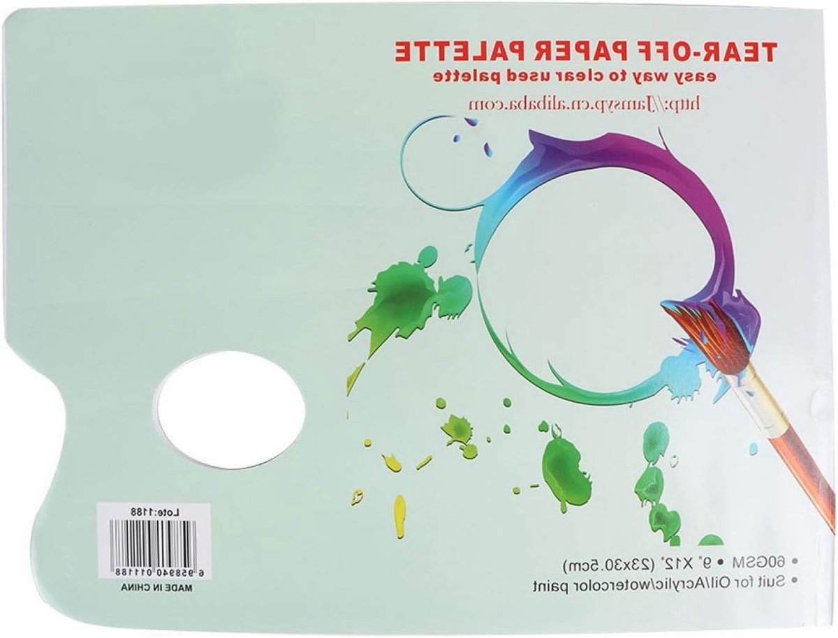 A4 Tear Off Paper Palet voor Waterverf, Gouache, Olieverf en Acrylverf - 35 Vellen Schilderpapier
