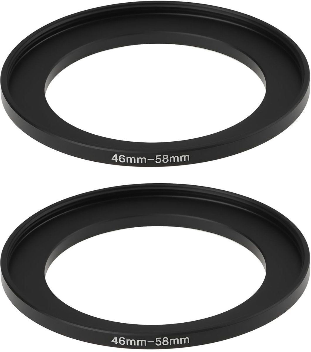 Dailygoods - Dailygoody - Step Up Camera Filter Adapter Ring - Adapterringen - Aluminiumlegering - 46mm tot 58mm - Geschikt voor filters en lenzen - 2 stuks
