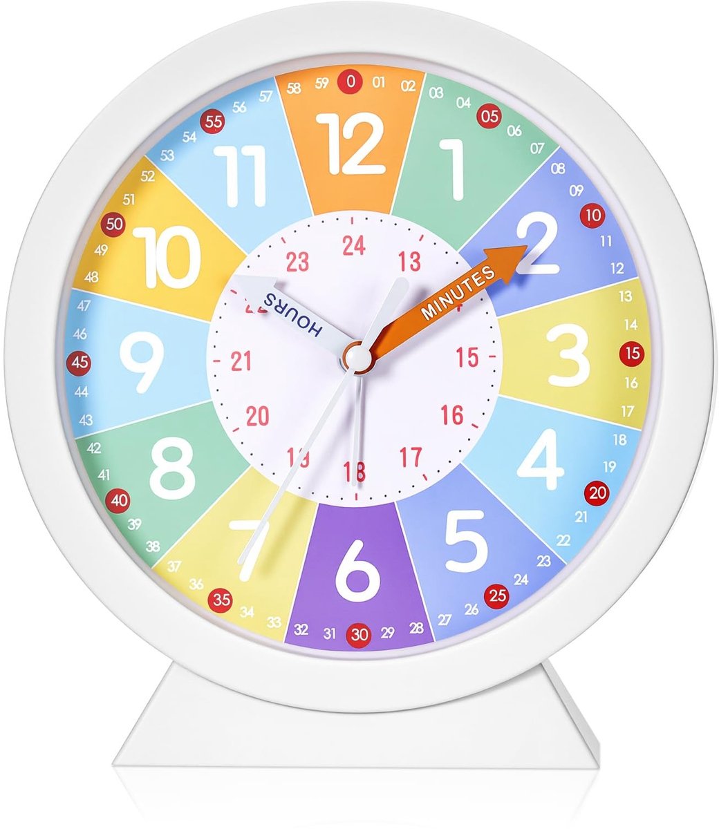 Dailygoods - Kinderwekker zonder Tikken met Regenboogdesign