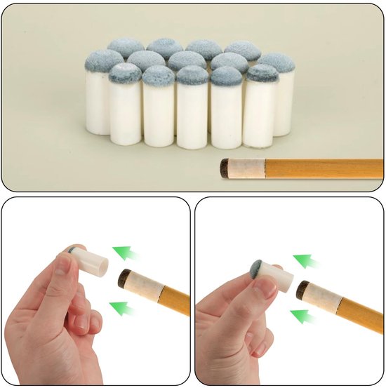 Dailygoods - Cosensi - Dailygoody - Slip-On Pool Cue Dots - Billiard Stick Sleeves - 60 Stuks - Wit - Snooker en Pole Cue Accessoires - Voor Tafelonderhoud - 9/10/12/13 van Dailygoods — afbeelding 2