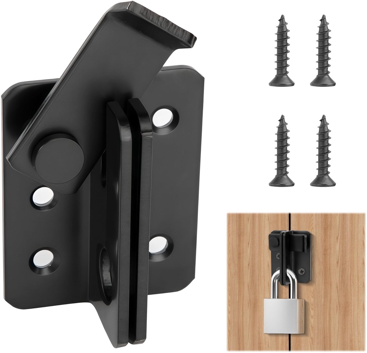 Dailygoods - Roestvrijstalen Deurgrendel met Afsluitbaar Slot