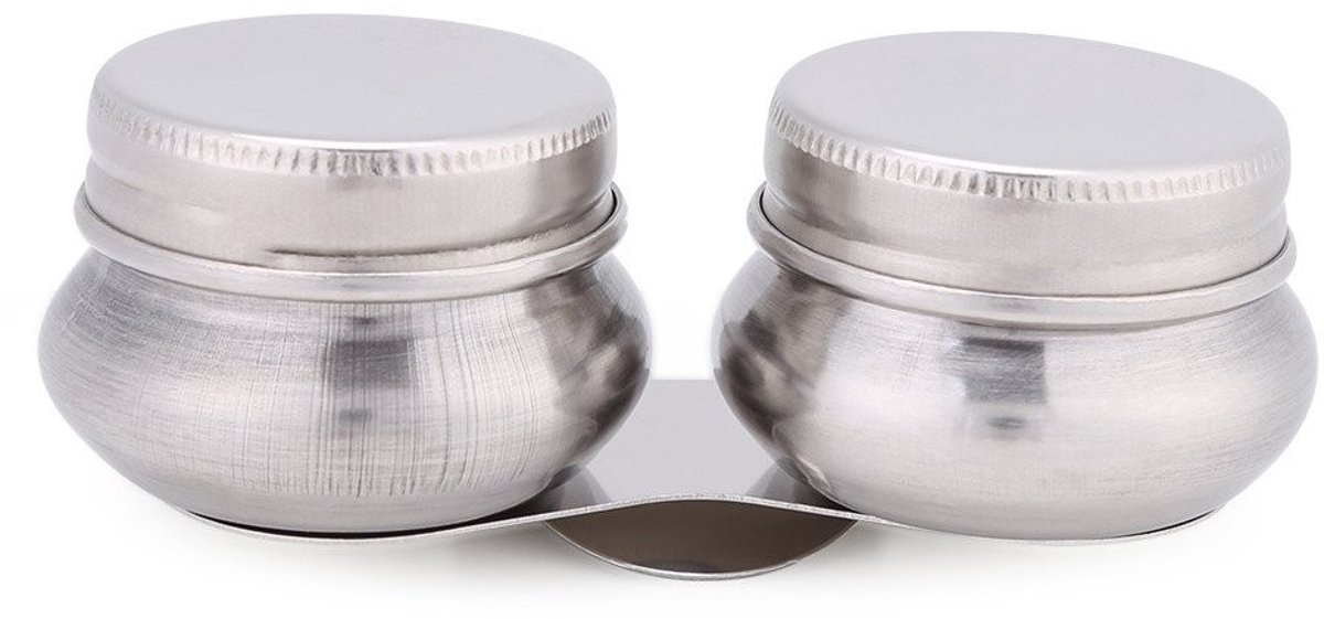 Dailygoods - Dailygoody - Dubbele Paletbeker - Roestvrijstalen Schilderen - Met Deksel - Kleur en Formaat - Kunststof en Accessoires - Geschikt voor Schilderprojec
