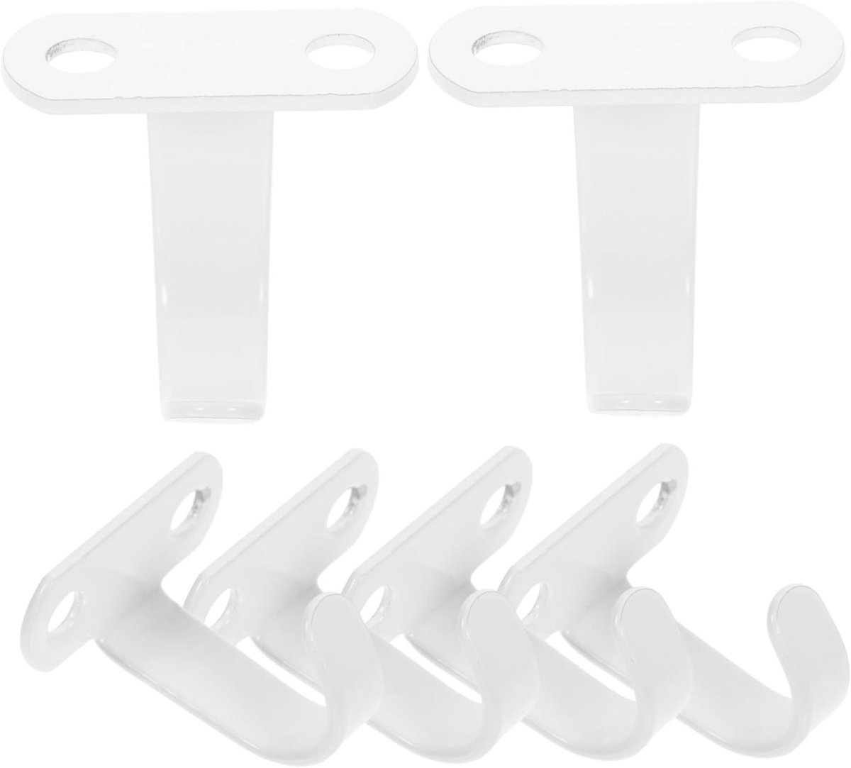 Set van 6 Verbindende Wandhaakjes, Stevige Kledinghaken, Metalen Plafondhaken voor Zware Lasten, Ideaal voor Droogwand en Wandmontage, Wit, Ijzer, Ophangen